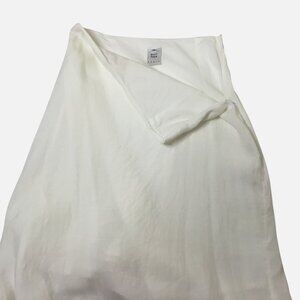 VTG EUN HWA Paris Asymmetrical Linen White Skirt Minimalist French Design US 6